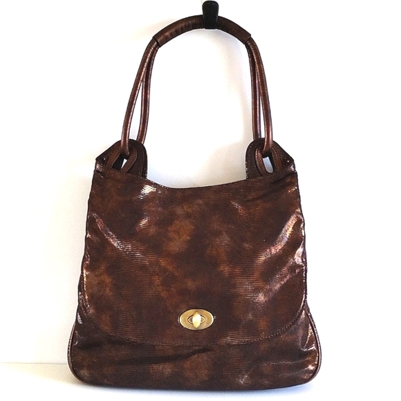 Donald J. Pliner metallic bronze shoulder bag - Picture 1 of 16
